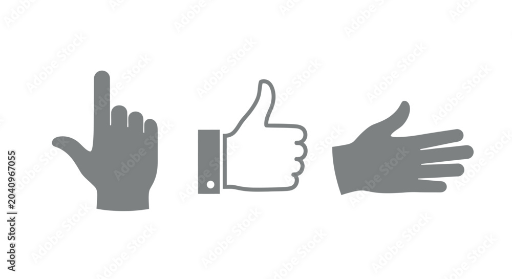 Obraz premium A simple vector illustration of a human hand gesture showing a thumbs up and down icon symbol for social media internet communication