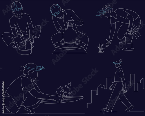 Workers Using AI Wearable Cameras for Real World Data Collection, AI Data Collection Through Everyday Work Activities, Human Workforce Training Artificial Intelligence Systems