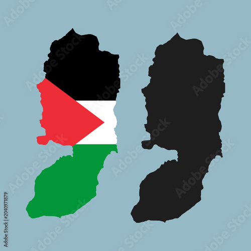 Tableau sur toile Representation of a geographic area colored with a national emblem next to its d