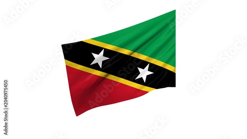 Bild auf Leinwand Saint Kitts and Nevis officially the Federation of Saint Christopher and Nevis national flag isolated on white background