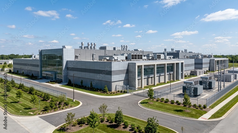 Fototapeta premium Modern and Secure Data Center Campus and Infrastructure