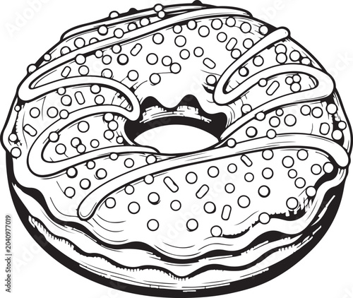 Foto Donut with sprinkles coloring page