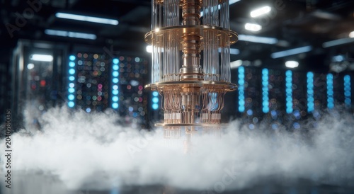 Advanced quantum processor with cryogenic cooling and server room