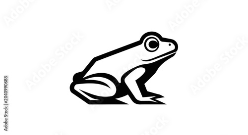 Photos Black and white frog sitting still.