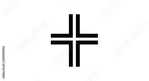 Schilderij op canvas Black Cross Symbol Icon Sign.