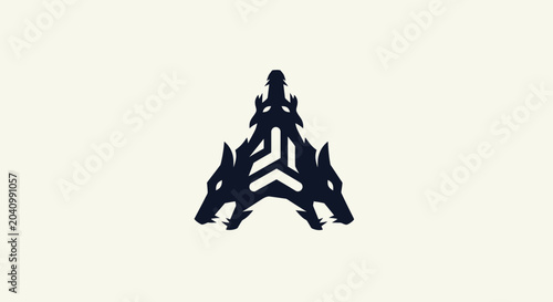 Black silhouette of a fantasy creature.