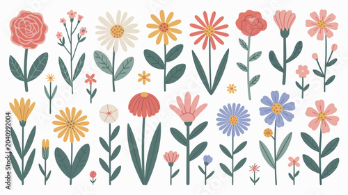 Tableau sur toile colorful floral arrangement vector flowers illustration botanical nature garden