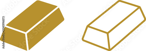 gold bar icon design with 3d style and simple outline for finance and investment concepts