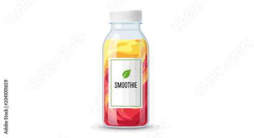 Canvas Print Colorful smoothie bottle with label.