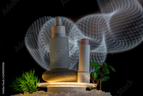 Photography Futuristic skincare and makeup mockup
