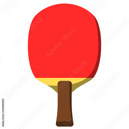 Table tennis paddle illustration isolated on white background. Sports equipment used for ping pong games, training, and competitions.