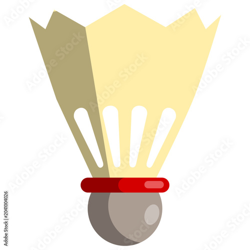 Badminton shuttlecock illustration isolated on white background. Sports equipment used for badminton games, training, and competitive matches.