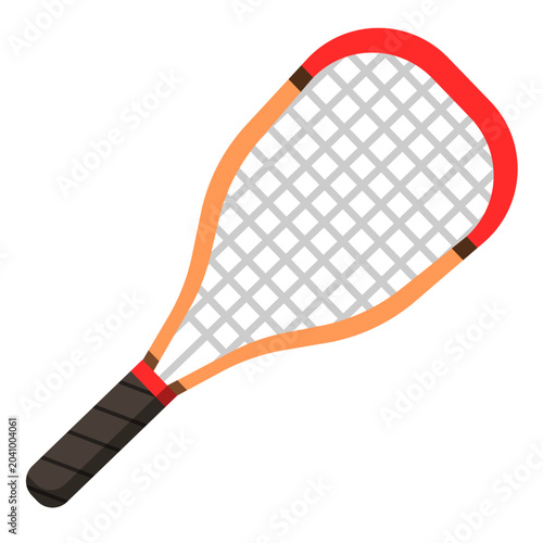 Tennis racket illustration isolated on white background. Sports equipment for tennis matches, practice sessions, and recreational play.