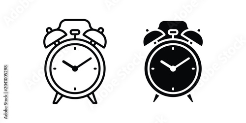 Foto Alarm clock in black and white time
