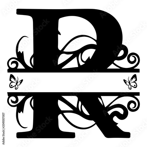 фотографія Split Letter R Monogram