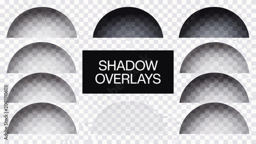 Bild auf Leinwand shadow overlays on transparent background semi circular shapes graphic design el