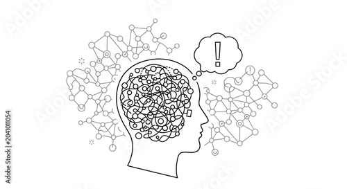 Foto Concept of human mind with tangled thoughts and a sudden epiphany illustration