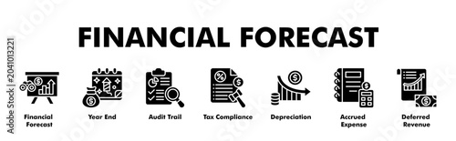 Photography FINANCIAL FORECAST web banner icon vector illustration concept for business with