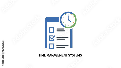 Schilderij op canvas Time Management Systems Checklist Icon.