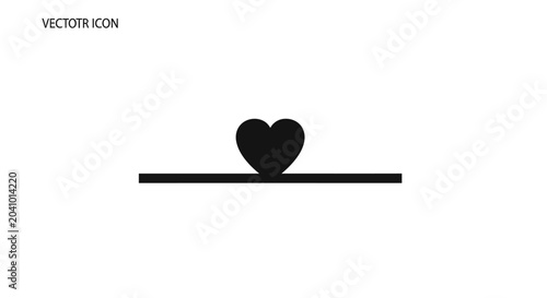 Tableau sur toile Black Heart Icon on Line.