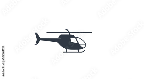 Bild auf Leinwand Black helicopter in flight profile.