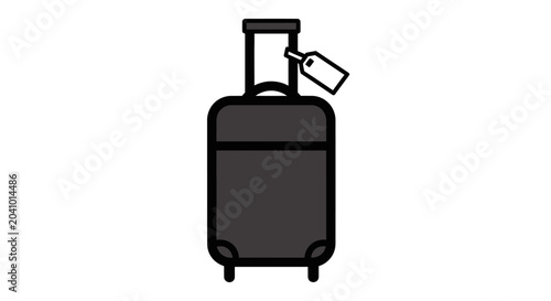 Tableau sur toile Black Luggage with Tag Attached.