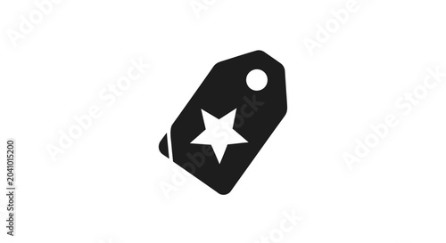 Bild auf Leinwand Black tag with white star symbol.