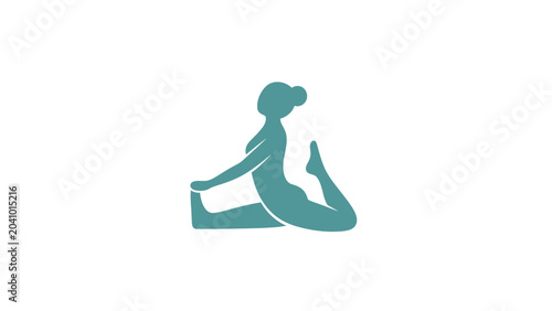 Photos Woman doing yoga in green silhouette.
