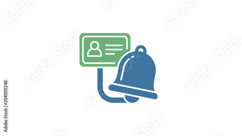 Vászonkép Notification bell with user profile icon.