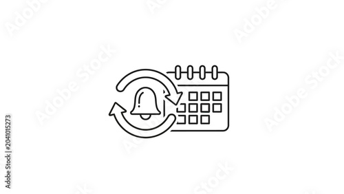 Tableau sur toile Notification calendar reminder symbol icon.