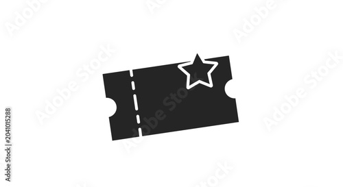 Black ticket stub with star.