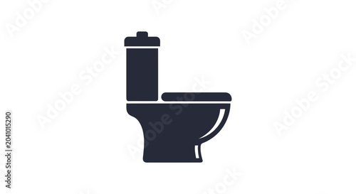 Black toilet bowl with tank.