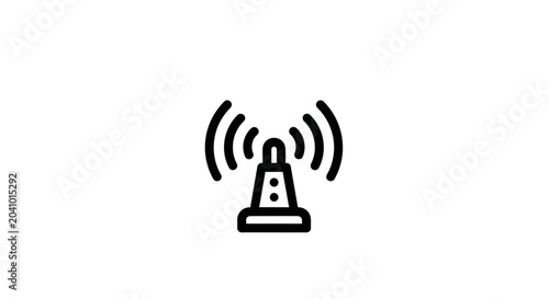 Black Tower Signal Icon Emblem.