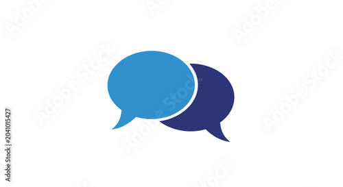Tableau sur toile Blue and dark blue speech bubbles.
