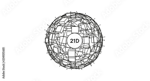 Tableau sur toile Detailed diagram of a geodesic dome.