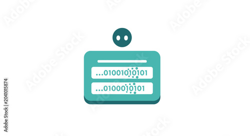 Digital badge with binary code.