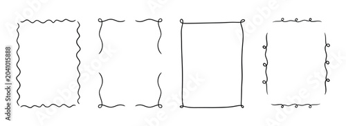 Tableau sur toile Set of doodle frame borders