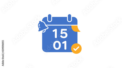 Digital calendar icon with date.