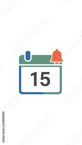 Digital calendar icon with reminder.