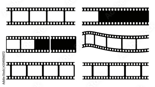 Quadro su tela film strip vector illustration movie cinema graphic design media entertainment b