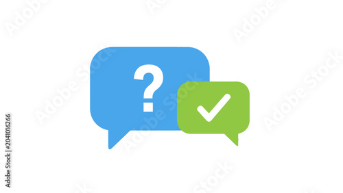 Schilderij op canvas Question mark and check mark chat.