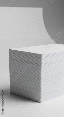 Minimalist White Cube on a Clean Background with Subtle Shadows.