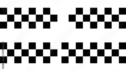 Fotografie checkerboard pattern on white background black grid square design geometric symm