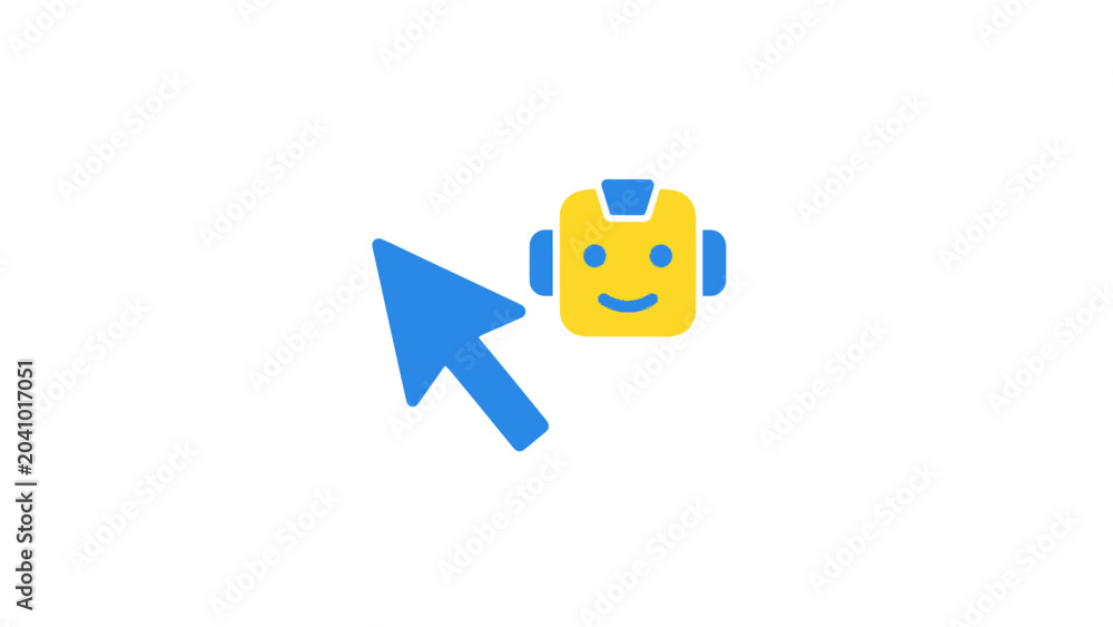 Obraz premium Smiling Lego Robot Head with Arrow.