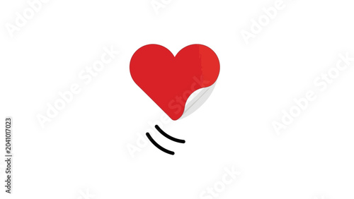 Schilderij op canvas Red Heart Shape Love Symbol Icon.