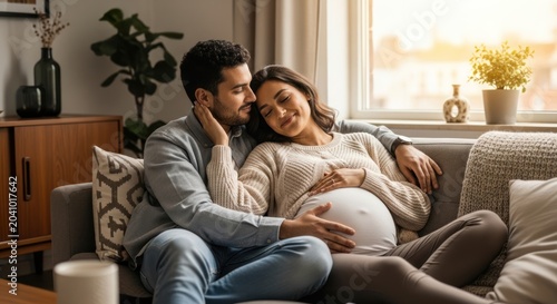 happy couple expecting baby.