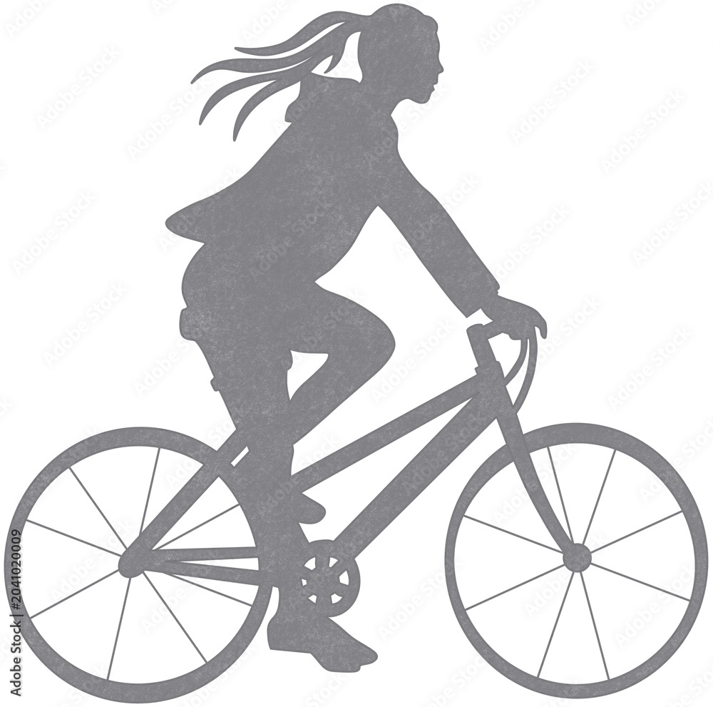 Fototapeta premium cycling person shadow