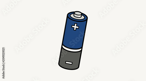 Foto Illustration of a blue and grey alkaline battery cell