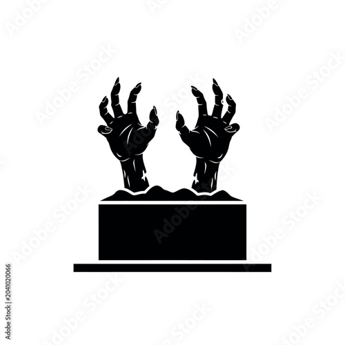 Photos Black silhouette zombie hands rising 1.