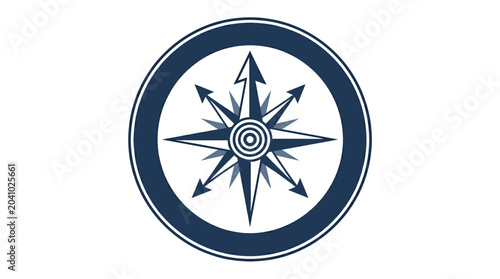 Foto Nautical compass design featuring directional arrows, ideal for navigation theme